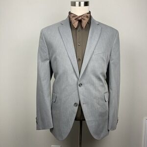 Kenneth‎ Cole Mens Slim fit Suit Jacket Blazer 48 R Light Grey Solid Stretch